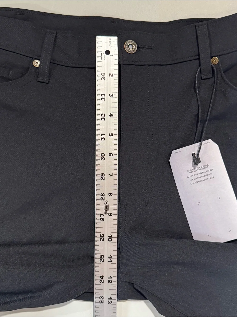 Levis 511 Slim Tech Pants Mens 38x30 Black UPF 50 Quick Dry Cooling Stretch Knit